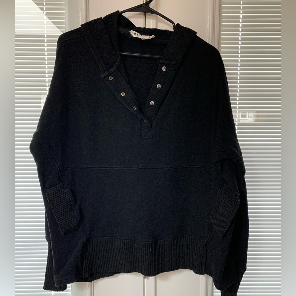 Bucket List Black Oversized Hoodie with Snaps